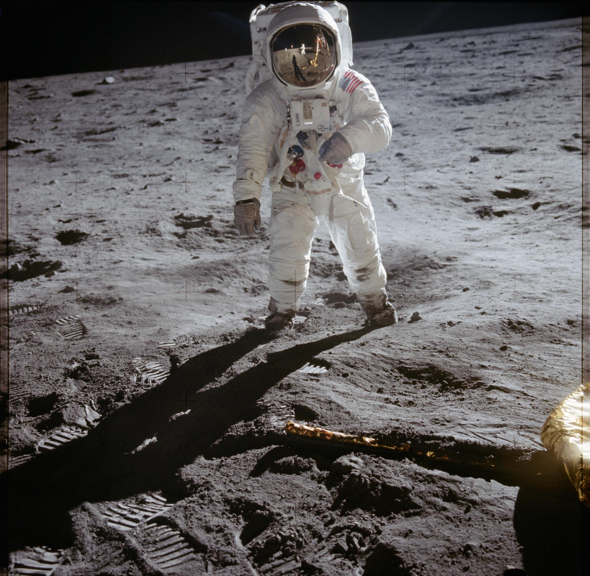 Buzz Aldrin on the lunar surface during Apollo 11