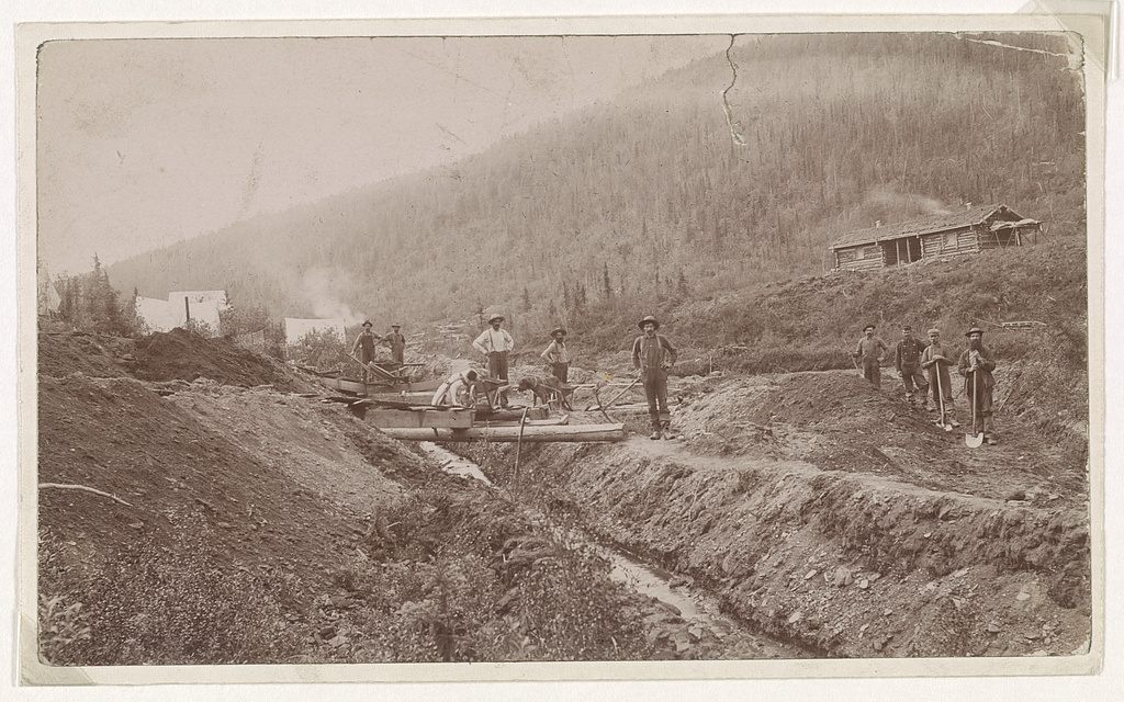 Gold miners in El Dorado, California during the Gold Rush era